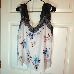 Floral and lace tank cami sz. MED <unsure brand>